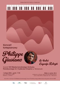 Philippe Giusiano (laureat Konkursu Chopinowskiego) z recitalem w Rzeszowie